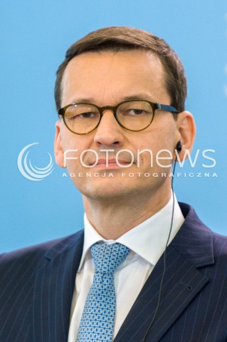  14.05.2018 WARSZAWA <br />WIZYTA PREMIERA WEGIER VIKTORA ORBANA W POLSCE <br />KONFERENCJA PREZESA RADY MINISTROW MATEUSZA MORAWIECKIEGO I PREMIERA WEGIER VIKTORA ORBANA<br />N/Z PREMIER MATEUSZ MORAWIECKI<br /> 