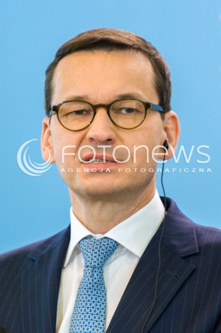  14.05.2018 WARSZAWA <br />WIZYTA PREMIERA WEGIER VIKTORA ORBANA W POLSCE <br />KONFERENCJA PREZESA RADY MINISTROW MATEUSZA MORAWIECKIEGO I PREMIERA WEGIER VIKTORA ORBANA<br />N/Z PREMIER MATEUSZ MORAWIECKI<br /> 