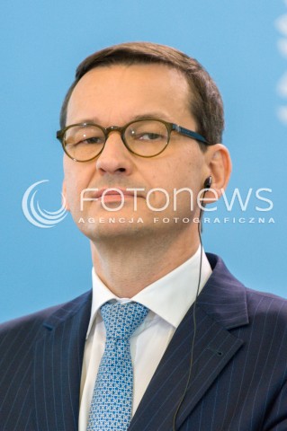  14.05.2018 WARSZAWA <br />WIZYTA PREMIERA WEGIER VIKTORA ORBANA W POLSCE <br />KONFERENCJA PREZESA RADY MINISTROW MATEUSZA MORAWIECKIEGO I PREMIERA WEGIER VIKTORA ORBANA<br />N/Z PREMIER MATEUSZ MORAWIECKI<br /> 