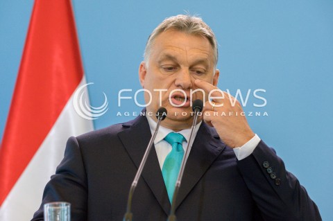  14.05.2018 WARSZAWA <br />WIZYTA PREMIERA WEGIER VIKTORA ORBANA W POLSCE <br />KONFERENCJA PREZESA RADY MINISTROW MATEUSZA MORAWIECKIEGO I PREMIERA WEGIER VIKTORA ORBANA<br />N/Z VIKTOR ORBAN<br /> 