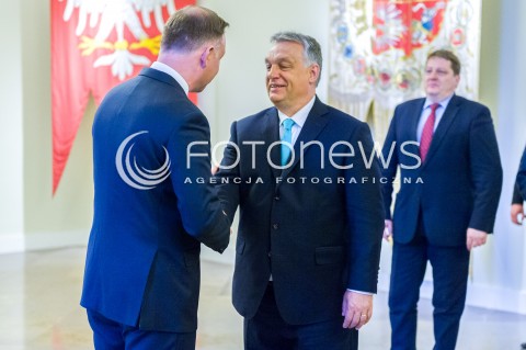  14.05.2018 WARSZAWA PALAC PREZYDENCKI<br />WIZYTA PREMIERA WEGIER VIKTORA ORBANA W POLSCE<br />N/Z PREZYDENT RP ANDRZEJ DUDA PREMIER WEGIER VIKTOR ORBAN<br /> 