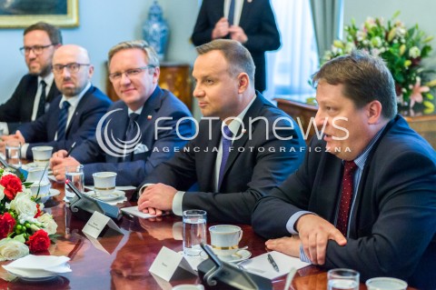  14.05.2018 WARSZAWA PALAC PREZYDENCKI<br />WIZYTA PREMIERA WEGIER VIKTORA ORBANA W POLSCE<br />N/Z PREZYDENT RP ANDRZEJ DUDA?KRZYSZTOF SZCZERSKI KRZYSZTOF LAPINSKI<br /> 