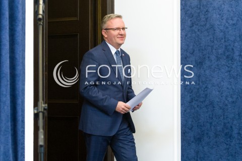  15.05.2018 WARSZAWA PALAC PREZYDENCKI<br />KONFERENCJA PRASOWA MINISTROW KRZYSZTOFA SZCZERSKIEGO I ADAMA KWIATKOWSKIEGO DOTYCZACA WIZYTY PREZYDENTA RP W USA<br />N/Z KRZYSZTOF SZCZERSKI <br /> 