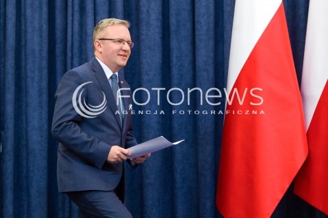  15.05.2018 WARSZAWA PALAC PREZYDENCKI<br />KONFERENCJA PRASOWA MINISTROW KRZYSZTOFA SZCZERSKIEGO I ADAMA KWIATKOWSKIEGO DOTYCZACA WIZYTY PREZYDENTA RP W USA<br />N/Z KRZYSZTOF SZCZERSKI <br /> 