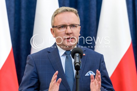  15.05.2018 WARSZAWA PALAC PREZYDENCKI<br />KONFERENCJA PRASOWA MINISTROW KRZYSZTOFA SZCZERSKIEGO I ADAMA KWIATKOWSKIEGO DOTYCZACA WIZYTY PREZYDENTA RP W USA<br />N/Z KRZYSZTOF SZCZERSKI <br /> 