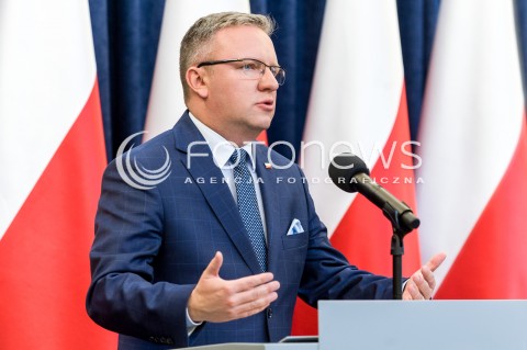  15.05.2018 WARSZAWA PALAC PREZYDENCKI<br />KONFERENCJA PRASOWA MINISTROW KRZYSZTOFA SZCZERSKIEGO I ADAMA KWIATKOWSKIEGO DOTYCZACA WIZYTY PREZYDENTA RP W USA<br />N/Z KRZYSZTOF SZCZERSKI <br /> 