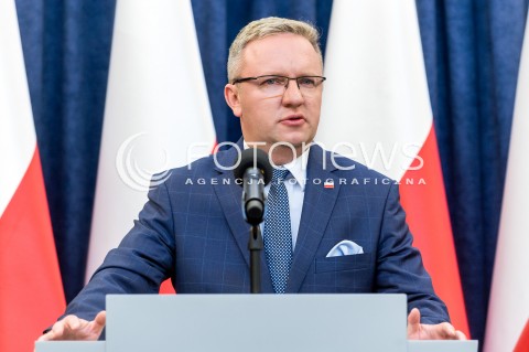  15.05.2018 WARSZAWA PALAC PREZYDENCKI<br />KONFERENCJA PRASOWA MINISTROW KRZYSZTOFA SZCZERSKIEGO I ADAMA KWIATKOWSKIEGO DOTYCZACA WIZYTY PREZYDENTA RP W USA<br />N/Z KRZYSZTOF SZCZERSKI <br /> 