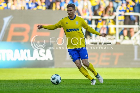  19.05.2018 GDYNIA<br />PILKA NOZNA - EKSTRAKLASA SEZON 2017/2018<br />MECZ ARKA GDYNIA - SLASK WROCLAW<br />N/Z MACIEJ JANKOWSKI SYLWETKA<br /> 