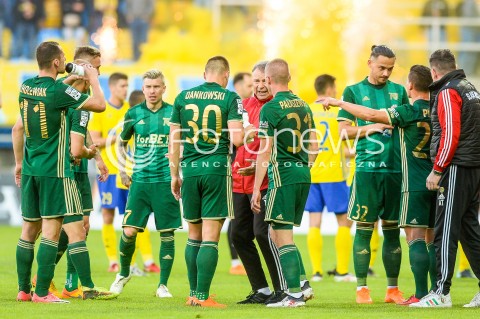  19.05.2018 GDYNIA<br />PILKA NOZNA - EKSTRAKLASA SEZON 2017/2018<br />MECZ ARKA GDYNIA - SLASK WROCLAW<br />N/Z MATEUSZ CHOLEWIAK JAKUB KOSECKI TRENER TADEUSZ PAWLOWSKI MACIEJ PALASZEWSKI IGORS TARASOVS<br /> 