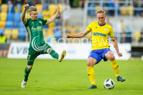  19.05.2018 GDYNIA<br />PILKA NOZNA - EKSTRAKLASA SEZON 2017/2018<br />MECZ ARKA GDYNIA - SLASK WROCLAW<br />N/Z JAKUB KOSECKI ADAM MARCINIAK<br /> 