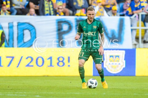  19.05.2018 GDYNIA<br />PILKA NOZNA - EKSTRAKLASA SEZON 2017/2018<br />MECZ ARKA GDYNIA - SLASK WROCLAW<br />N/Z TIM RIEDER SYLWETKA<br /> 