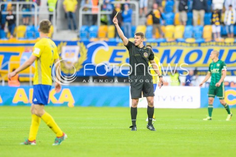 19.05.2018 GDYNIA<br />PILKA NOZNA - EKSTRAKLASA SEZON 2017/2018<br />MECZ ARKA GDYNIA - SLASK WROCLAW<br />N/Z WOJCIECH MYC KARTKA<br /> 