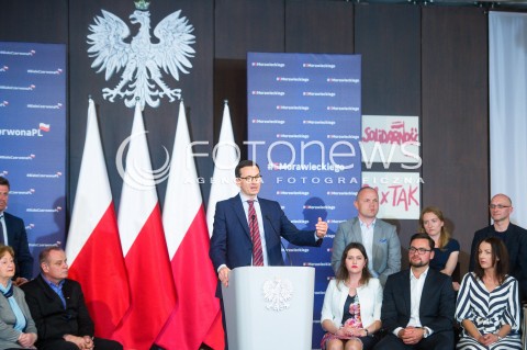  20.05.2018 GDANSK <br />SPOTKANIE PREMIERA MATEUSZA MORAWIECKIEGO Z MIESZKANCAMI GDANSKA W SALI BHP STOCZNI GDANSKIEJ<br />N/Z MATEUSZ MORAWIECKI<br /> 