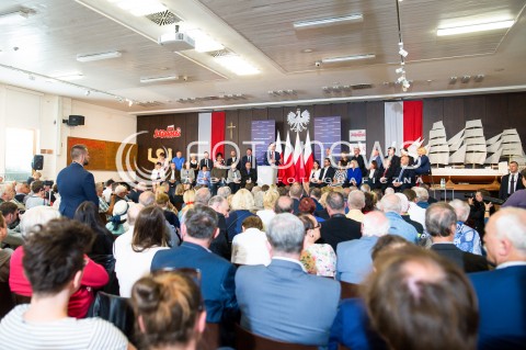  20.05.2018 GDANSK <br />SPOTKANIE PREMIERA MATEUSZA MORAWIECKIEGO Z MIESZKANCAMI GDANSKA W SALI BHP STOCZNI GDANSKIEJ<br />N/Z MATEUSZ MORAWIECKI PRZEMAWIAJACY NA SPOTKANIU Z MIESZKANCAMI GDANSKA<br /> 