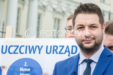  25.05.2018 WARSZAWA<br />KONFERENCJA KANDYDATA NA PREZYDENTA WARSZAWY PATRYKA JAKIEGO PRZYJAZNY I UCZCIWY URZAD<br />N/Z PATRYK JAKI<br /> 