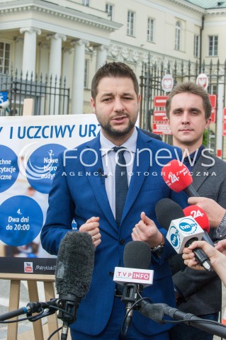  25.05.2018 WARSZAWA<br />KONFERENCJA KANDYDATA NA PREZYDENTA WARSZAWY PATRYKA JAKIEGO PRZYJAZNY I UCZCIWY URZAD<br />N/Z PATRYK JAKI<br /> 