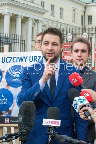  25.05.2018 WARSZAWA<br />KONFERENCJA KANDYDATA NA PREZYDENTA WARSZAWY PATRYKA JAKIEGO PRZYJAZNY I UCZCIWY URZAD<br />N/Z PATRYK JAKI<br /> 