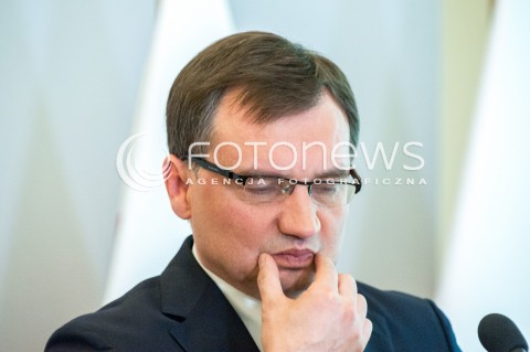  25.05.2018 WARSZAWA<br />KONFERENCJA W MINISTERSTWIE SPRAWIEDLIWOSCI NA TEMAT ODPOWIEDZIALNOSCI KARNEJ SPOLKI KTORA WYLALA SCIEKI DO MOTLAWY<br />N/Z ZBIGNIEW ZIOBRO<br /> 