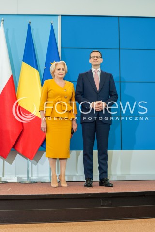  25.05.2018 WARSZAWA<br />KONFERENCJA WSPOLNA PREMIEROW POLSKI I RUMUNII<br />N/Z PREMIER MATEUSZ MORAWIECKI VIORICA DANCILA<br /> 