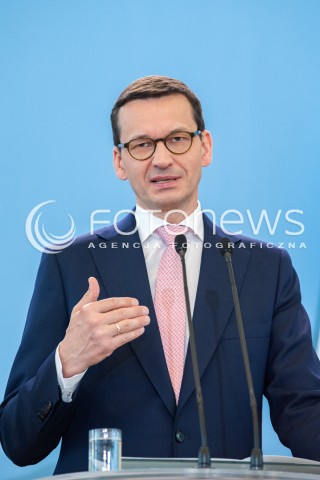  25.05.2018 WARSZAWA<br />KONFERENCJA WSPOLNA PREMIEROW POLSKI I RUMUNII<br />N/Z PREMIER MATEUSZ MORAWIECKI<br /> 
