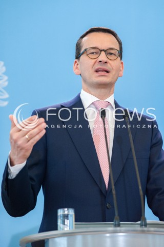  25.05.2018 WARSZAWA<br />KONFERENCJA WSPOLNA PREMIEROW POLSKI I RUMUNII<br />N/Z PREMIER MATEUSZ MORAWIECKI<br /> 