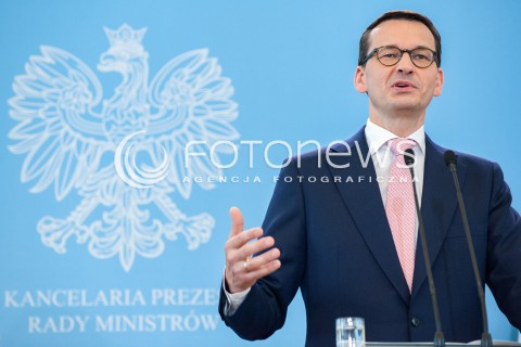  25.05.2018 WARSZAWA<br />KONFERENCJA WSPOLNA PREMIEROW POLSKI I RUMUNII<br />N/Z PREMIER MATEUSZ MORAWIECKI<br /> 