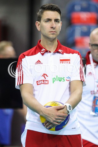  26.05.2018 KRAKOW <br />SIATKOWKA MEZCZYZN SIATKARSKA LIGA NARODOW MEZCZYZN 2018 <br />FIVB VOLLEYBALL NATIONS LEAGUE 2018 <br />MECZ POLSKA - ROSJA ( Poland - Russia ) <br />N/Z MICHAL MIESZKO GOGOL SYLWETKA <br /> 