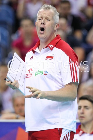  26.05.2018 KRAKOW <br />SIATKOWKA MEZCZYZN SIATKARSKA LIGA NARODOW MEZCZYZN 2018 <br />FIVB VOLLEYBALL NATIONS LEAGUE 2018 <br />MECZ POLSKA - ROSJA ( Poland - Russia ) <br />N/Z VITAL HEYNEN - I TRENER ( HEAD COACH ) SYLWETKA ZLOSC EMOCJE<br /> 
