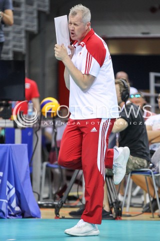  26.05.2018 KRAKOW <br />SIATKOWKA MEZCZYZN SIATKARSKA LIGA NARODOW MEZCZYZN 2018 <br />FIVB VOLLEYBALL NATIONS LEAGUE 2018 <br />MECZ POLSKA - ROSJA ( Poland - Russia ) <br />N/Z VITAL HEYNEN - I TRENER ( HEAD COACH ) SYLWETKA ZLOSC EMOCJE <br /> 