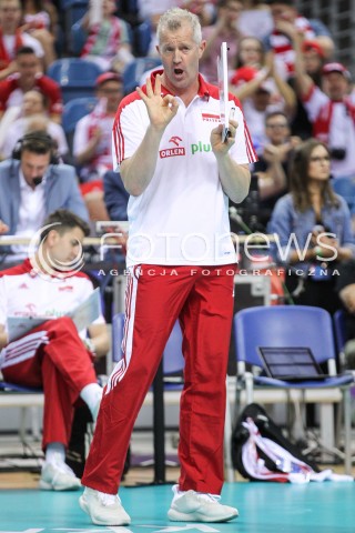  26.05.2018 KRAKOW <br />SIATKOWKA MEZCZYZN SIATKARSKA LIGA NARODOW MEZCZYZN 2018 <br />FIVB VOLLEYBALL NATIONS LEAGUE 2018 <br />MECZ POLSKA - ROSJA ( Poland - Russia ) <br />N/Z VITAL HEYNEN - I TRENER ( HEAD COACH ) SYLWETKA <br /> 