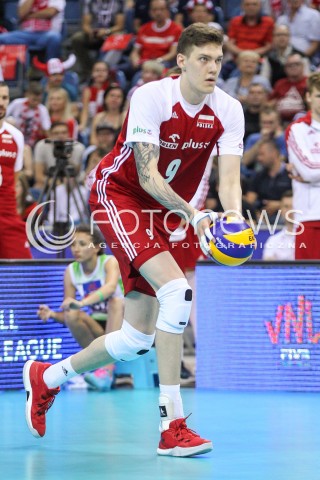  26.05.2018 KRAKOW <br />SIATKOWKA MEZCZYZN SIATKARSKA LIGA NARODOW MEZCZYZN 2018 <br />FIVB VOLLEYBALL NATIONS LEAGUE 2018 <br />MECZ POLSKA - ROSJA ( Poland - Russia ) <br />N/Z BARTLOMIEJ LEMANSKI SYLWETKA <br /> 