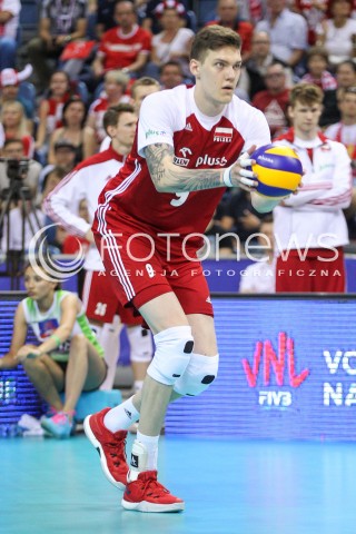  26.05.2018 KRAKOW <br />SIATKOWKA MEZCZYZN SIATKARSKA LIGA NARODOW MEZCZYZN 2018 <br />FIVB VOLLEYBALL NATIONS LEAGUE 2018 <br />MECZ POLSKA - ROSJA ( Poland - Russia ) <br />N/Z BARTLOMIEJ LEMANSKI SYLWETKA <br /> 