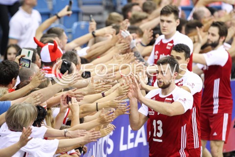  26.05.2018 KRAKOW <br />SIATKOWKA MEZCZYZN SIATKARSKA LIGA NARODOW MEZCZYZN 2018 <br />FIVB VOLLEYBALL NATIONS LEAGUE 2018 <br />MECZ POLSKA - ROSJA ( Poland - Russia ) <br />N/Z MICHAL KUBIAK KIBICE DOPING<br /> 