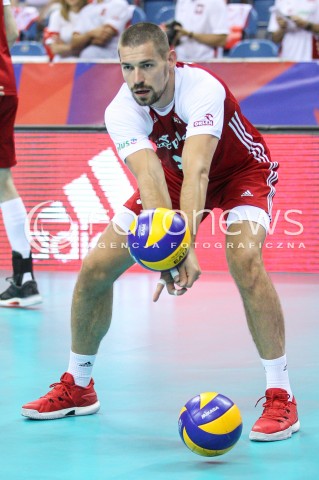  26.05.2018 KRAKOW <br />SIATKOWKA MEZCZYZN SIATKARSKA LIGA NARODOW MEZCZYZN 2018 <br />FIVB VOLLEYBALL NATIONS LEAGUE 2018 <br />MECZ POLSKA - ROSJA ( Poland - Russia ) <br />N/Z DAWID KONARSKI SYLWETKA <br /> 