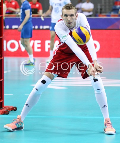  26.05.2018 KRAKOW <br />SIATKOWKA MEZCZYZN SIATKARSKA LIGA NARODOW MEZCZYZN 2018 <br />FIVB VOLLEYBALL NATIONS LEAGUE 2018 <br />MECZ POLSKA - ROSJA ( Poland - Russia ) <br />N/Z DAMIAN SCHULZ SYLWETKA <br /> 