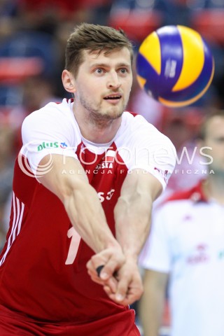  26.05.2018 KRAKOW <br />SIATKOWKA MEZCZYZN SIATKARSKA LIGA NARODOW MEZCZYZN 2018 <br />FIVB VOLLEYBALL NATIONS LEAGUE 2018 <br />MECZ POLSKA - ROSJA ( Poland - Russia ) <br />N/Z PIOTR NOWAKOWSKI SYLWETKA <br /> 
