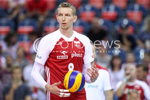  26.05.2018 KRAKOW <br />SIATKOWKA MEZCZYZN SIATKARSKA LIGA NARODOW MEZCZYZN 2018 <br />FIVB VOLLEYBALL NATIONS LEAGUE 2018 <br />MECZ POLSKA - ROSJA ( Poland - Russia ) <br />N/Z DAMIAN SCHULZ SYLWETKA <br /> 