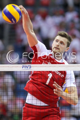  26.05.2018 KRAKOW <br />SIATKOWKA MEZCZYZN SIATKARSKA LIGA NARODOW MEZCZYZN 2018 <br />FIVB VOLLEYBALL NATIONS LEAGUE 2018 <br />MECZ POLSKA - ROSJA ( Poland - Russia ) <br />N/Z PIOTR NOWAKOWSKI SYLWETKA ATAK <br /> 