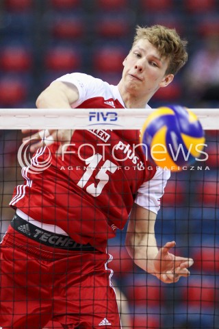  26.05.2018 KRAKOW <br />SIATKOWKA MEZCZYZN SIATKARSKA LIGA NARODOW MEZCZYZN 2018 <br />FIVB VOLLEYBALL NATIONS LEAGUE 2018 <br />MECZ POLSKA - ROSJA ( Poland - Russia ) <br />N/Z JAKUB KOCHANOWSKI SYLWETKA ATAK <br /> 