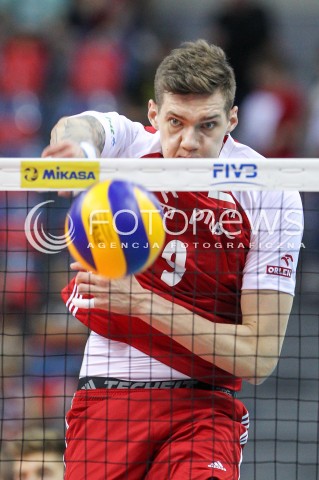  26.05.2018 KRAKOW <br />SIATKOWKA MEZCZYZN SIATKARSKA LIGA NARODOW MEZCZYZN 2018 <br />FIVB VOLLEYBALL NATIONS LEAGUE 2018 <br />MECZ POLSKA - ROSJA ( Poland - Russia ) <br />N/Z BARTLOMIEJ LEMANSKI SYLWETKA ATAK <br /> 