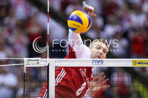  26.05.2018 KRAKOW <br />SIATKOWKA MEZCZYZN SIATKARSKA LIGA NARODOW MEZCZYZN 2018 <br />FIVB VOLLEYBALL NATIONS LEAGUE 2018 <br />MECZ POLSKA - ROSJA ( Poland - Russia ) <br />N/Z DAMIAN SCHULZ SYLWETKA ATAK <br /> 