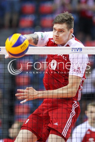  26.05.2018 KRAKOW <br />SIATKOWKA MEZCZYZN SIATKARSKA LIGA NARODOW MEZCZYZN 2018 <br />FIVB VOLLEYBALL NATIONS LEAGUE 2018 <br />MECZ POLSKA - ROSJA ( Poland - Russia ) <br />N/Z BARTLOMIEJ LEMANSKI SYLWETKA ATAK <br /> 