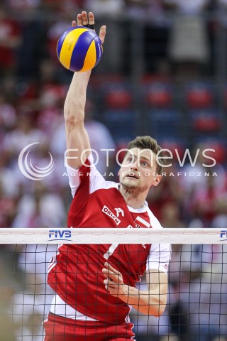  26.05.2018 KRAKOW <br />SIATKOWKA MEZCZYZN SIATKARSKA LIGA NARODOW MEZCZYZN 2018 <br />FIVB VOLLEYBALL NATIONS LEAGUE 2018 <br />MECZ POLSKA - ROSJA ( Poland - Russia ) <br />N/Z PIOTR NOWAKOWSKI SYLWETKA ATAK <br /> 
