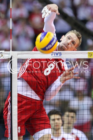  26.05.2018 KRAKOW <br />SIATKOWKA MEZCZYZN SIATKARSKA LIGA NARODOW MEZCZYZN 2018 <br />FIVB VOLLEYBALL NATIONS LEAGUE 2018 <br />MECZ POLSKA - ROSJA ( Poland - Russia ) <br />N/Z DAMIAN SCHULZ SYLWETKA ATAK <br /> 