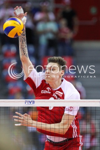  26.05.2018 KRAKOW <br />SIATKOWKA MEZCZYZN SIATKARSKA LIGA NARODOW MEZCZYZN 2018 <br />FIVB VOLLEYBALL NATIONS LEAGUE 2018 <br />MECZ POLSKA - ROSJA ( Poland - Russia ) <br />N/Z BARTLOMIEJ LEMANSKI SYLWETKA ATAK <br /> 