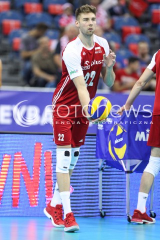  26.05.2018 KRAKOW <br />SIATKOWKA MEZCZYZN SIATKARSKA LIGA NARODOW MEZCZYZN 2018 <br />FIVB VOLLEYBALL NATIONS LEAGUE 2018 <br />MECZ POLSKA - ROSJA ( Poland - Russia ) <br />N/Z BARTOSZ BEDNORZ SYLWETKA <br /> 