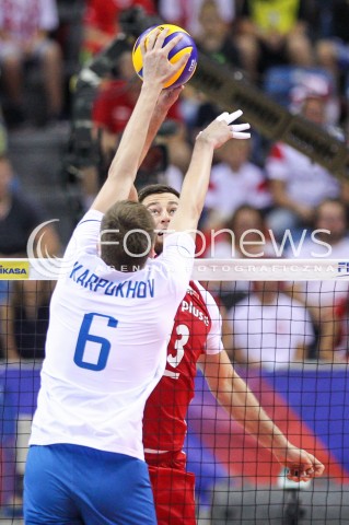  26.05.2018 KRAKOW <br />SIATKOWKA MEZCZYZN SIATKARSKA LIGA NARODOW MEZCZYZN 2018 <br />FIVB VOLLEYBALL NATIONS LEAGUE 2018 <br />MECZ POLSKA - ROSJA ( Poland - Russia ) <br />N/Z MICHAL KUBIAK <br /> 