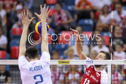  26.05.2018 KRAKOW <br />SIATKOWKA MEZCZYZN SIATKARSKA LIGA NARODOW MEZCZYZN 2018 <br />FIVB VOLLEYBALL NATIONS LEAGUE 2018 <br />MECZ POLSKA - ROSJA ( Poland - Russia ) <br />N/Z MICHAL KUBIAK <br /> 