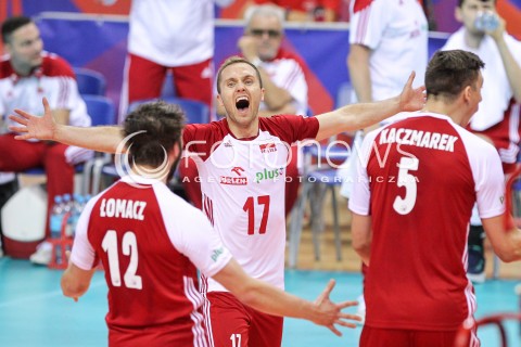  26.05.2018 KRAKOW <br />SIATKOWKA MEZCZYZN SIATKARSKA LIGA NARODOW MEZCZYZN 2018 <br />FIVB VOLLEYBALL NATIONS LEAGUE 2018 <br />MECZ POLSKA - ROSJA ( Poland - Russia ) <br />N/Z PAWEL ZATORSKI RADOSC EMOCJE <br /> 