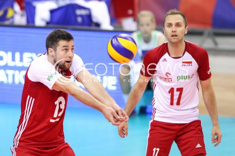  26.05.2018 KRAKOW <br />SIATKOWKA MEZCZYZN SIATKARSKA LIGA NARODOW MEZCZYZN 2018 <br />FIVB VOLLEYBALL NATIONS LEAGUE 2018 <br />MECZ POLSKA - ROSJA ( Poland - Russia ) <br />N/Z MICHAL KUBIAK PAWEL ZATORSKI <br /> 